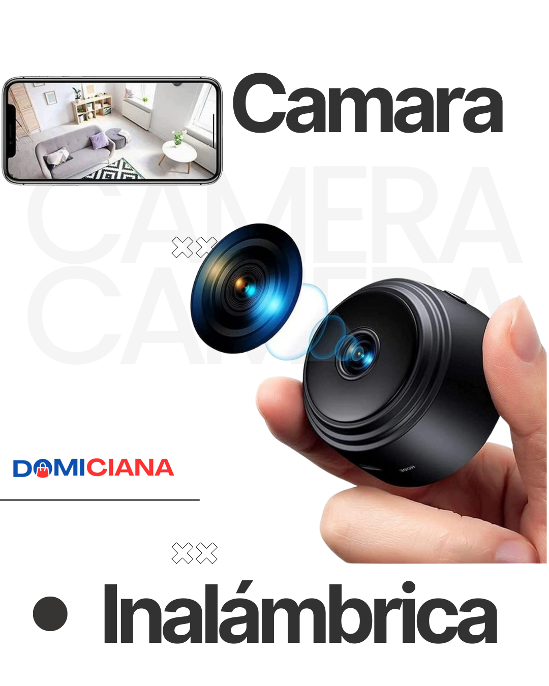 MINI CAMARA R9 1080P INALÁMBRICA CON WIFI INTELIGENTE