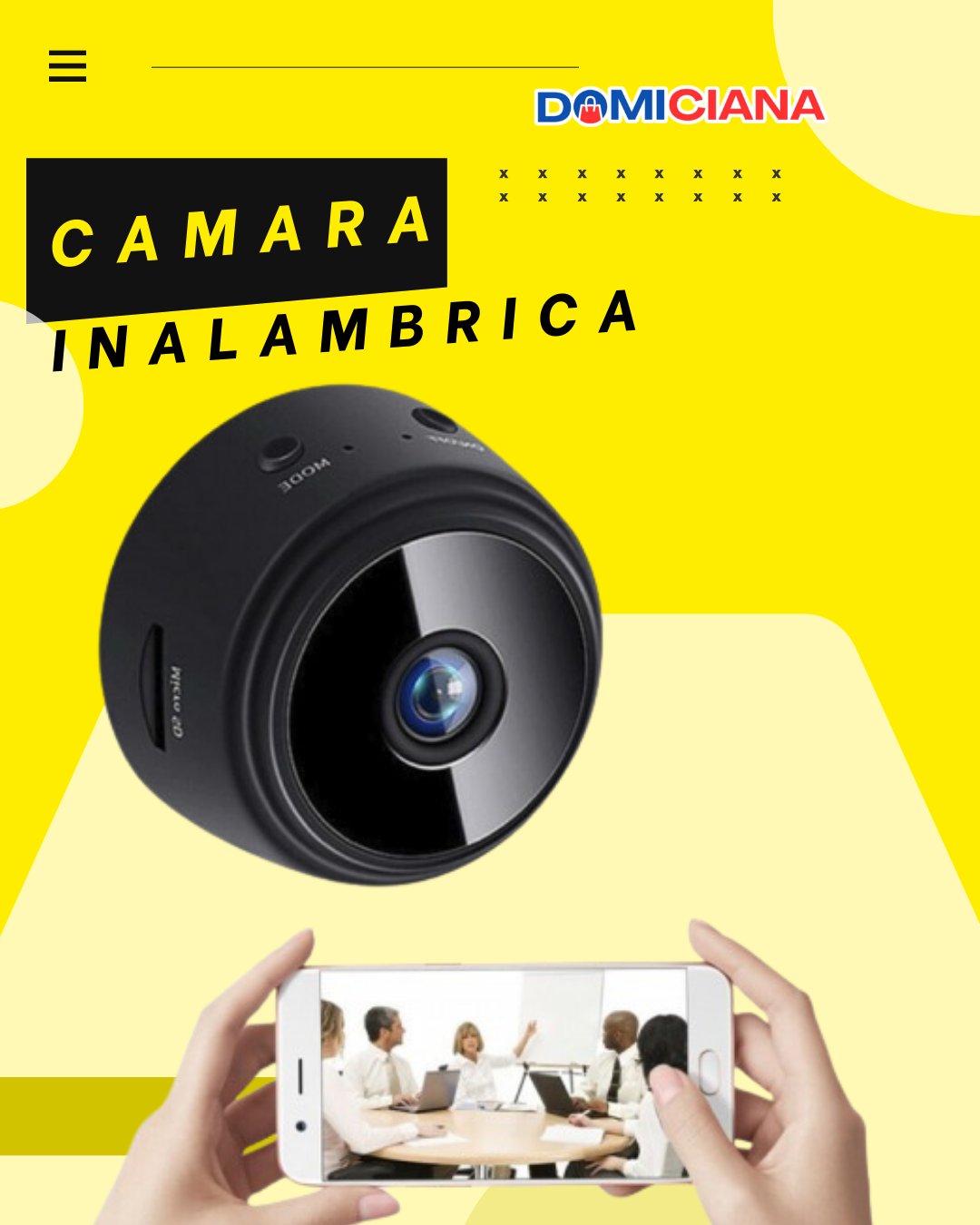 MINI CAMARA R9 1080P INALÁMBRICA CON WIFI INTELIGENTE