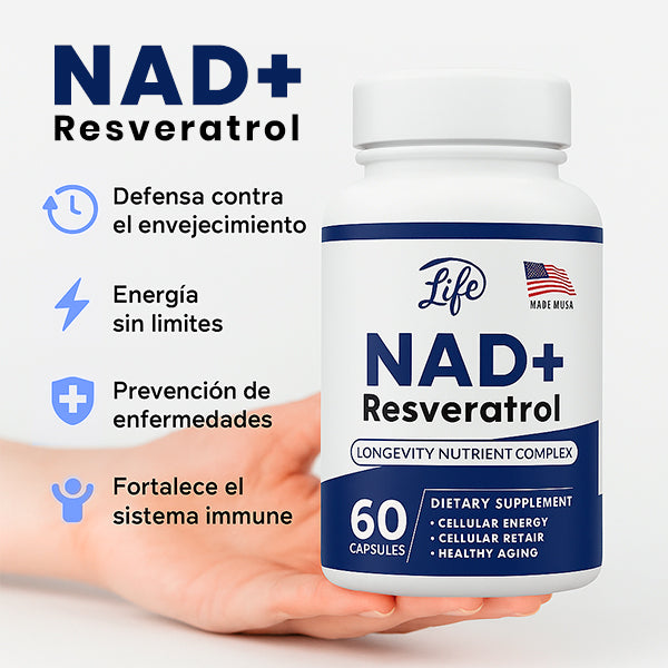 NAD+ Resveratrol | Suplemento Potenciador y Rejuvenecedor